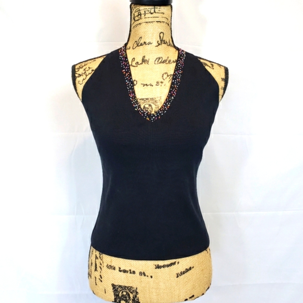 NWOT--Kelly & Diane Silk Beaded Sweater - Picture 5 of 6